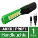 Produktbild M.LINE LED Werkstattlampe mit Magnet - Profi 2in1 Akku Inspektionsleuchte mit 100 Lumen & Clip - Arbeitsleuchte aufladbar über USB, robust, handlich - Arbeitslampe Werkstattleuchte Arbeitslicht