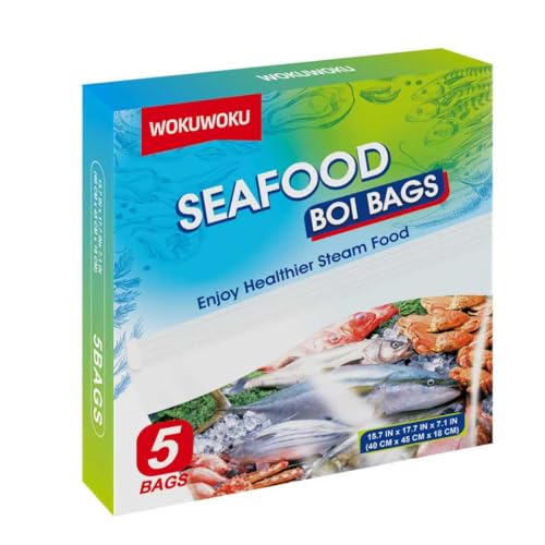Seafood Boil Bags Large Size Boil Bag for Cooking Seafood Fish Crab Shrimp and Veggies - Cooking and Storage Bags (5 Large)