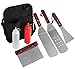 grilljoy Limited Time Deal to Celebrate Christmas - 7 Piece Professional Grade Stainless Steel Grill Griddle BBQ Tool Kit with Belt Bag - Perfect for Flat Top Cooking, Camping and Tailgating