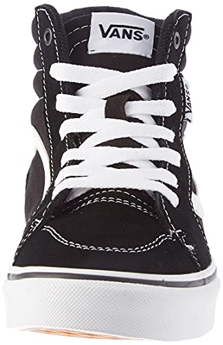 Vans Mixte enfant Filmore Hi Suede/Canvas Basket, Toile en Daim Noir et Blanc, 34 EU