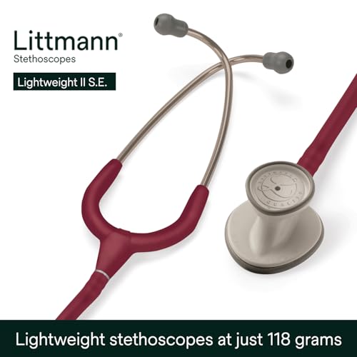 3M Littmann Lightweight II S.E. Stethoscope, 2451, 28" Burgundy Tube - image 2