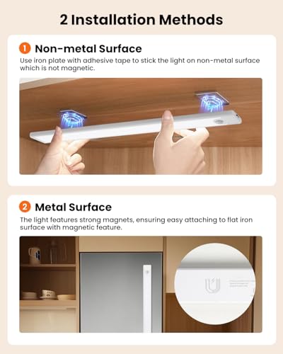 2-Count 16" SUNLINKCO Rechargeable Magnetic LED Under-Cabinet/Closet Lights w/ Dimmable Brightness (White, Motion Sensor/Hand Wave) - image 7