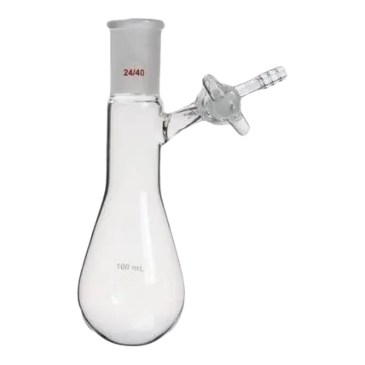 Schlenk Reaction Flask Glass Kjeldahl-Style Reaction Storage with Glass Stopcock & 19/22 Joint （500ml）