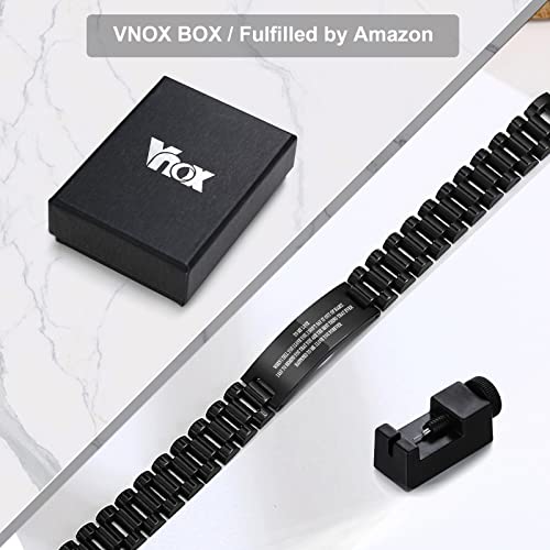 Vnox Anniversary Bracelet For Him - Christmas Birthday Gifts For Him Boyfriend Husband From Wife Personalized Love Quote Link Bracelet #TOP6