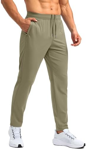 G Gradual 30"/32"/34" Inseam Tall Mens Sweatpants with Zipper Pockets Stretch Golf Workout Pants for Men Casual Athletic(Bronze Green,XXL)