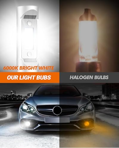Image of 9005 H11 Bulbs, HB3 /9005 H8 /H9 /H16 /H11 Light with Plug and Play, 80,000LM, Non-polarity, Wider Driving Vision, Light Bulbs, Powersports Bulbs and Assemblies, Pack of 4