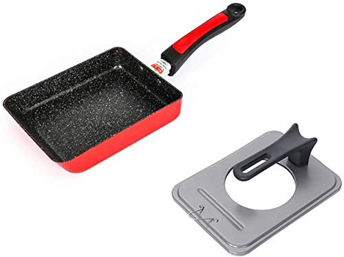 Poêle carrée 13 cm rouge pour réussir vos petits déjeuners