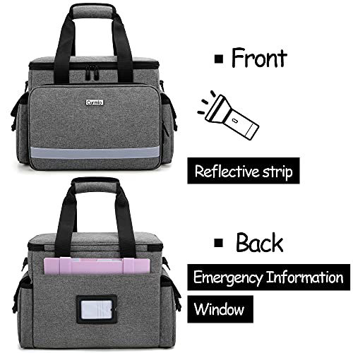 image for CURMIO Medical Bag, Empty First Aid Bag with Dividers for Home Health 