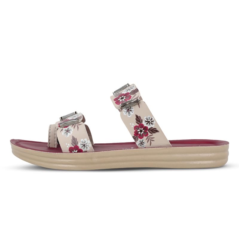 Image of WALKAROO Flat Sandals For Women|Soft Cushion Footbed, Lightweight PU Sole & Slip-On Sandals|WLR74018