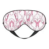 Maschera per occhi a forma di scarpette da balletto rosa, double face, morbida, oscurante, rilassante, a pressione zero