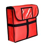 YIXANNX Isolierte Kühltasche für Pizzalieferungen – Hält Pizza warm und sorgt für sicheren Transport. Die Isolierung im Inneren hält Pizza länger frisch und warm, Rot, 33 x 33 x 11 cm