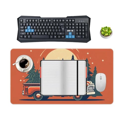 Tapis de souris grand format antidérapant pour setup gaming rouge