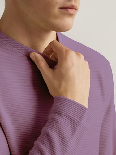 Image of Nobero Ottoman Texture Full Sleeve T-Shirt for Men | 240 GSM Regular fit Tshirt for Men | Casual Wear