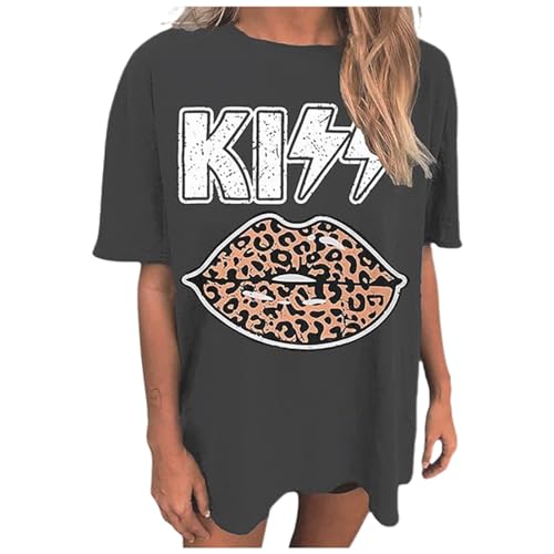 Mujer Moda Verano Casual Lindo Estampado Copa de Vino Color Top Manga Corta Camiseta, Negro , M