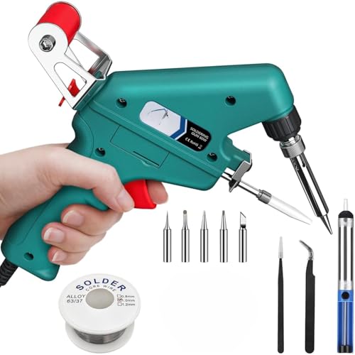 Image of Soldering Iron Kit, 60 W 220 V Soldering Gun Kit with 10-In-1 Soldering Guns Tool, Solder Machine with Wire, Iron Gun, One-Handed Operation Soldering Iron Kit for Welding and Repairing