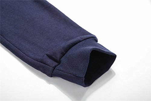 Unacoo Boys Casual Soft French Terry Cotton Pull-On Jogger Pants With 2-Pocket (Navy, S(5-6T)) #TOP5