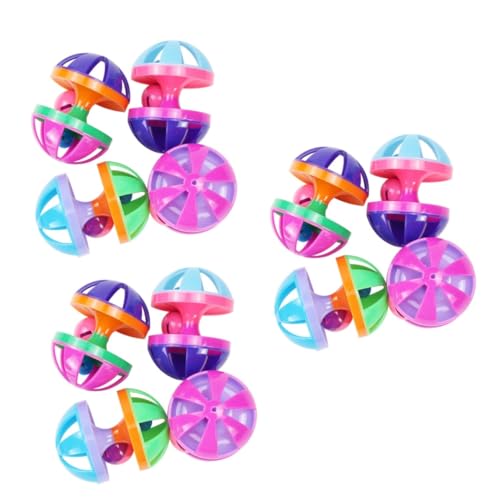 VANZACK 12pcs Colorful Cat Ball Toys Bells Engaging Pet Ball Toys for Kittens Stimulate Playtime Mental Activity Random Colors for Fun Interaction