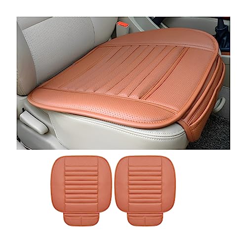 zipelo 2 Pack Car Seat Covers for Front Seats, Breathable Leather Cushion Protector, Anti-Slip Driver Seat Padded with Storage Pockets, Universal Auto Interior Decoration for Most Vehicles (Orange) by zipelo - Used condition - US$11.43