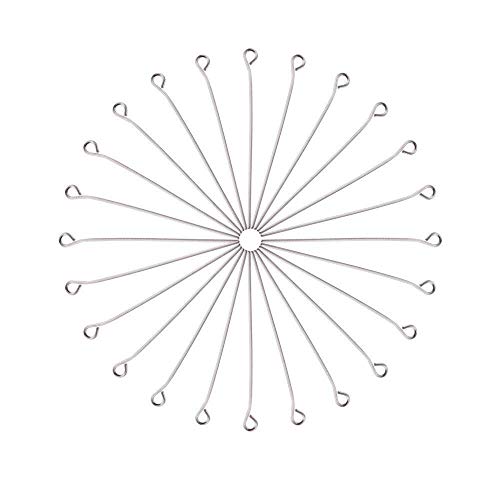 PandaHall - Lot de 100 Clous Tête Ronde en Acier Inoxydable 40x0,6mm