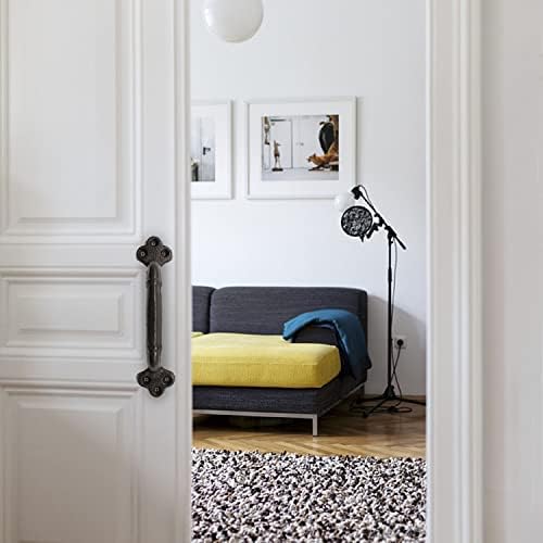 KLEHOPE Barn Door Handle, Antique Cast Iron Black Handles, 220mm Length Doors Pull Handles are Used for Door Sheds, Garages, Cabinets, Bathroom Handles