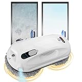 Robot Lavavetri Intelligente, Versione Automatica con Spruzzo d'Acqua da 2800 Pa, Pulitore a Doppio Scopo Secco e Bagnato, App e Doppio Controllo Remoto, Ultra-Sottile 7,8 cm, per Finestre/Vetro/Spe