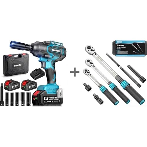Seesii 1000N.m Cordless Impact Wrench & Torque Wrench Set(WH760+D2 Lite)