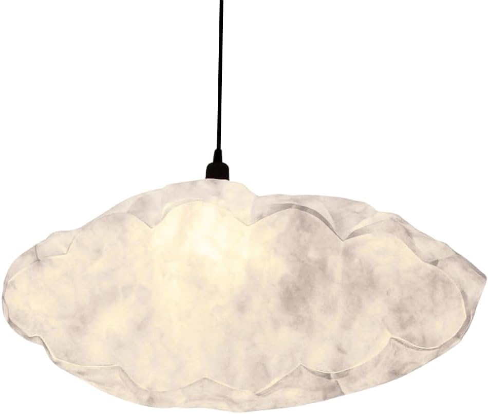 Large Handmade Cloud Pendant Lamp Paper Ceiling Light for Bedroom Living Room and Home Decor Warm Ambient Cloud-Shaped Hanging Decorative Light Fixture in White Finish Modern Style Lighting