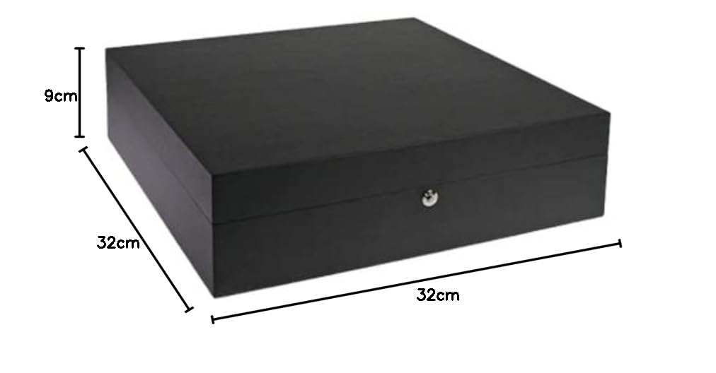 SAFE 252 portaorologi per orologi in legno con similpelle elegante per 12 orologi | espositore orologi | scatole porta orologi | 320 x 320 x 90 mm