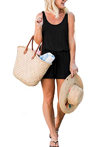 Anrabess Womens Summer Scoop Neck Sleeveless Tank Top Short Jumpsuit Rompers Travel Outfits 209Heise-S #TOP3