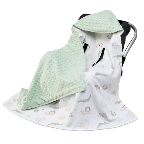 LAT Baby Einschlagdecke Babyschale - Decke Kinderwagen 90x90cm 100%...