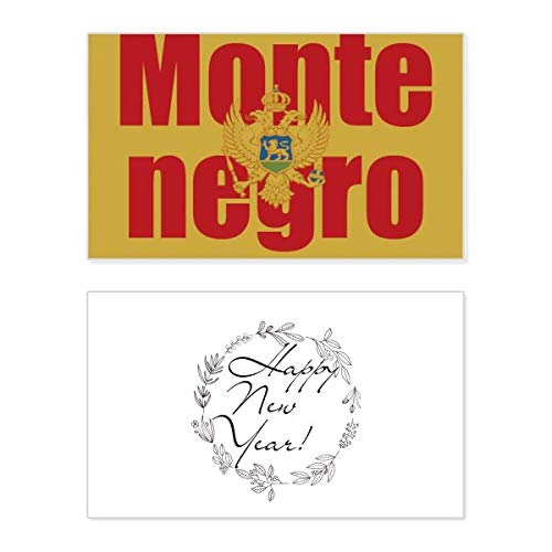 Tarjeta conmemorativa de Año Nuevo con la bandera de Montenegro para recordar