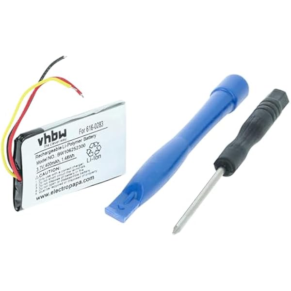 vhbw Akumulator litowo-polimerowy 400 mAh (3,7 V) do odtwarzacza wideo MP3 Apple iPod Nano 1. generacji, MA004LL/A, MA005LL/A, MA099LL/A jak 616-0223, 616-0224.