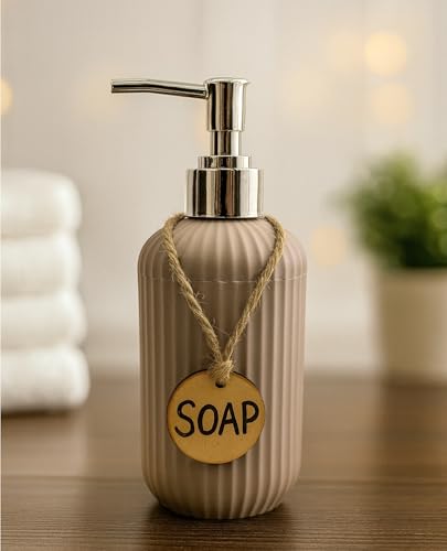 Liquid Soap Dispenser|Sanitizer Dispenser, Lotion, Shampoo Dispenser | Handwash Bottle for Kitchen | Soap Dispenser for Wash Basin | 300 MLL (Brown, P