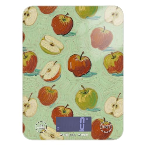 Frutta Verde Arte Pittura Perdita di Peso Bilancia Alimentare mini 12 lb/1 oz, 5kg/5g Bilancia digitale da cucina con 4 Unità per (Utente) (Utente) báscula para pesar comida
