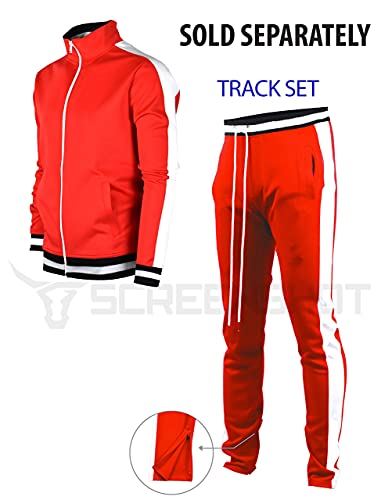 Image of SCREENSHOT Screenshotbrand Mens Hip Hop Slim Fit Track Pants - Athletic Jogger Bottom with Side Taping