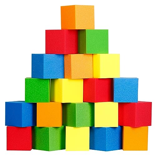 60 PCS Foam Cubes, Colorful Foam Pit Cubes 8"x8"x8", Flame Retardant Soft Stacking Blocks for Indoor Games, Trampoline Arenas, Playground, Gymnastics, Skateboard Parks by INCLAKE - Used condition - US$192.53