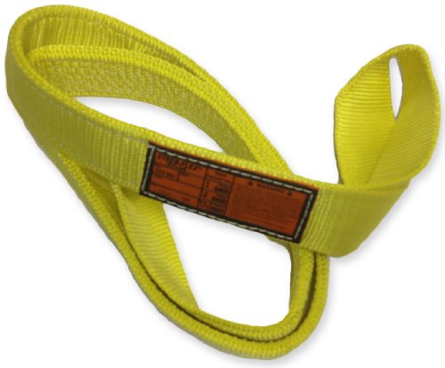 Stren-Flex EET2-902-8 Type 4 Heavy Duty Nylon Twisted Eye and Eye Web Sling, 2 Ply, 6400 lbs Vertical Load Capacity, 8' Length x 2