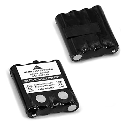 SUNDELY® Battery for Motorola Radio XT180 TLKR T80 Extreme T81 Hunter T61 T60 T50 T9 T8 T7 T6 T5 T4 T3 XTB446 XTK446 XTR446 Walkie Talkie IXNN4002A 00242 800mAh 4.8V Rechargeable Ni-MH AAA (2 Pcs) Cover
