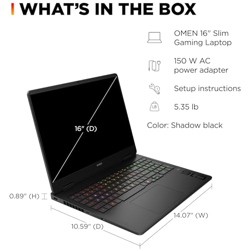 HP OMEN 16" Gaming Laptop Computer, Intel Ultra 9 285H 16-Core, NVIDIA GeForce RTX 5070 8GB, 16GB DDR5, 1TB PCIe SSD, 144Hz IPS WUXGA Display, WiFi 6E, RGB Backlit Keyboard, Windows 11, USB-C Hub - Image 8