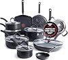Set de Ollas y Sartenes Antiadherentes T-Fal Ultimate Hard Anodized de 17 Piezas, Set de Cocina Antiadherente con Sartén, Cacerolas, Sartén Salteadora, Plancha, Apto para Lavavajillas, Ónix 2