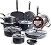 T-fal E765SH Ultimate Hard Anodized Nonstick 17 Piece Cookware Set, Black