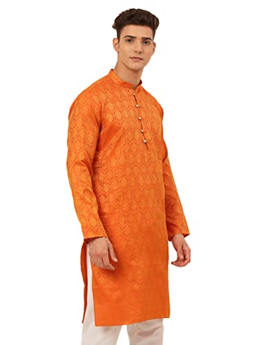 Image of Jompers Silk Blend Men's Woven Design Kurtas.