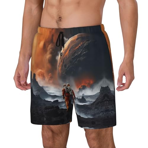 Space Print Men Stylish Functionality Swim Trunks Breathable Beach Shorts Surfing Gym Fishing2