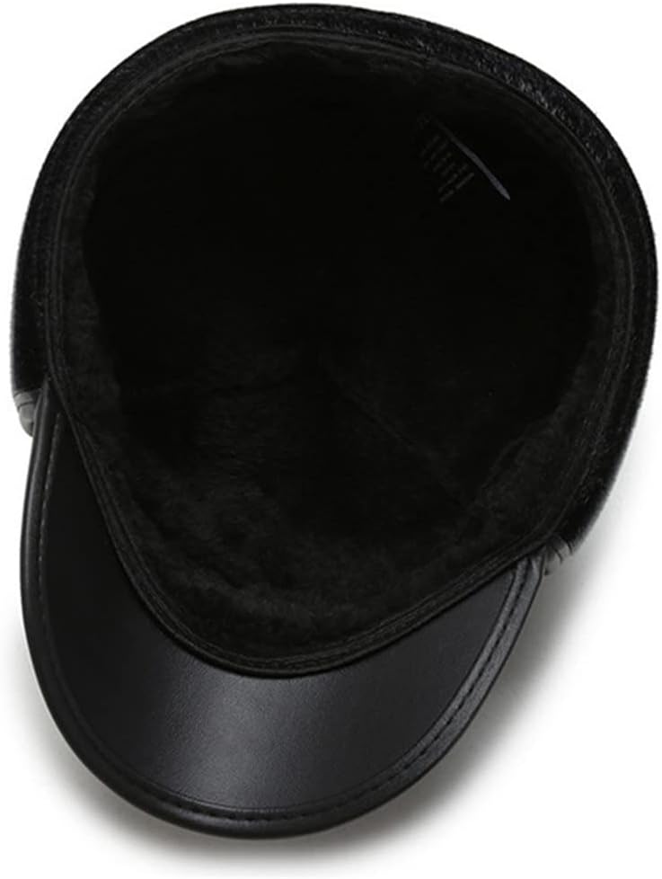 Men's Flat Caps Winter Thermal Bomber Hats for Men Plus Velvet Ear Protection Earmuffs Middle-Aged Elderly Hat