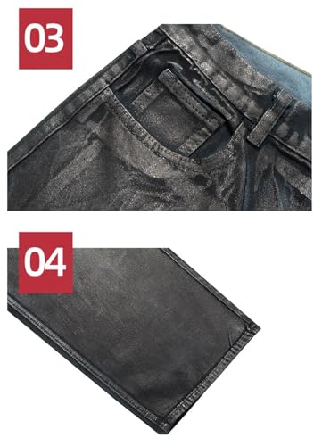 Mens High Street Straight Distressed Washed Denim Jeans3