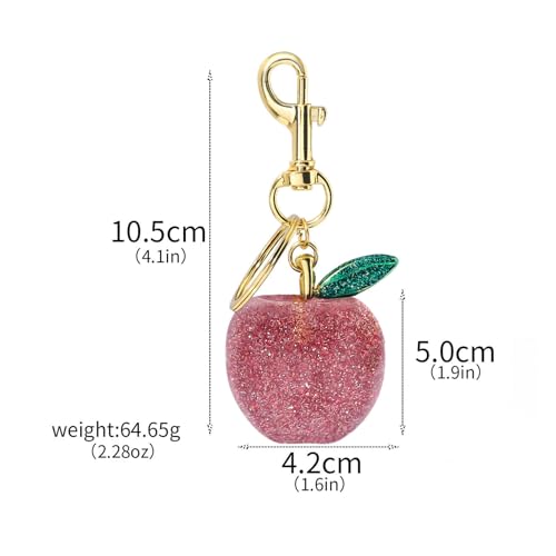 Image of Fruit Bag Charm Keychain - Gold Key Chain, Cute Purse Handbags Accessories - Beautiful Gift for Women