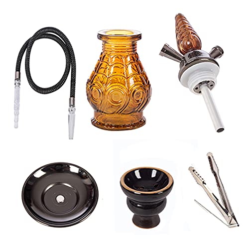 DBGA Hookah Set, Shisha Schlauch mit Mundstück, 30cm Glasmundstück mit 100cm Soft Touch Silikonschlauch in Carbon Optik… – Bild 3