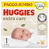 ULTRA ASSORBENZA: I pannolini Huggies Extra Care Bebe, con morbidi cuscinetti assorbenti, assorbono il bagnato e la pupu liquida mantenendo la pelle asciutta e protetta