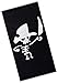 Produktbild Handtuch Pirat von Rum and Rocket, Badetuch mit Piraten Logo in schwarz-weiß Baumwollhandtuch gewebt 70 x 140 cm