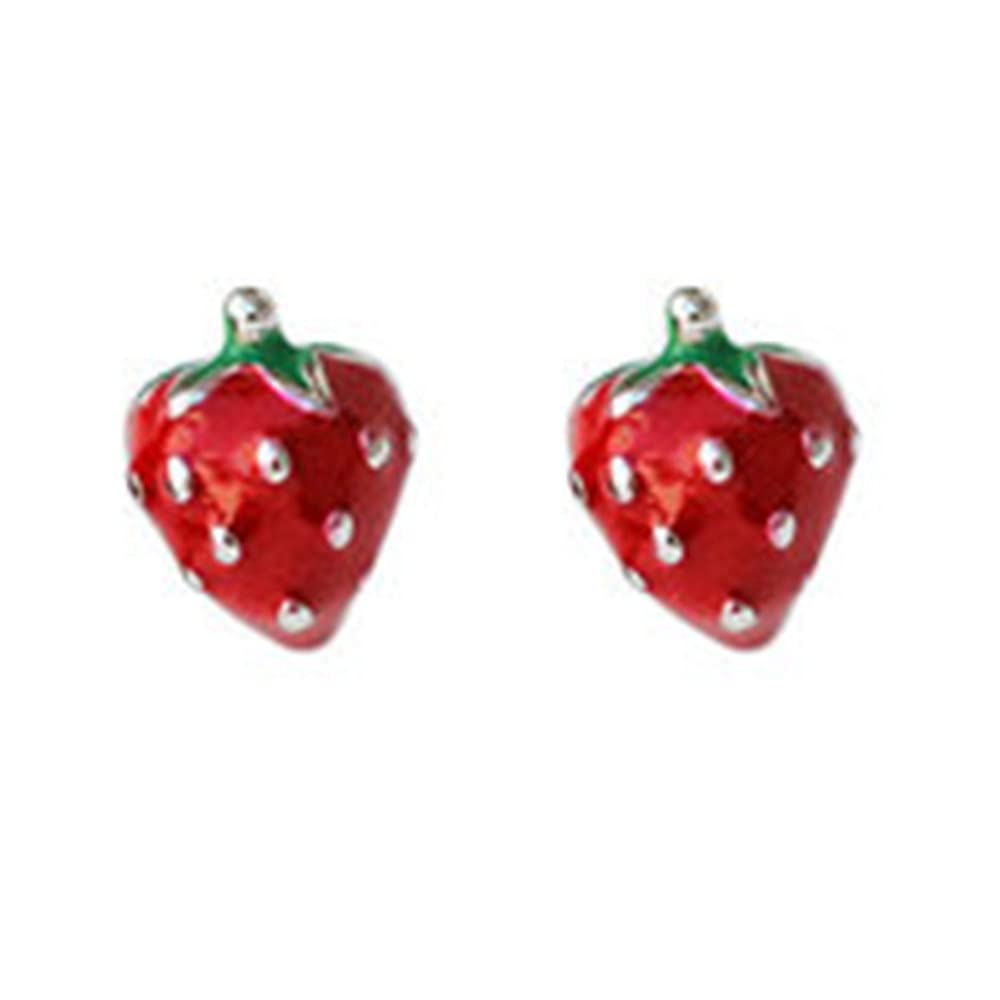 Orecchini a forma di fragola, graziosi orecchini a fiocco, frutta, cibo